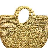 Water Hyacinth Bag With Wooden Handle 1